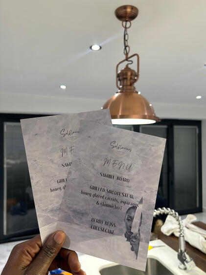 Personalised Menu Personalised Menu